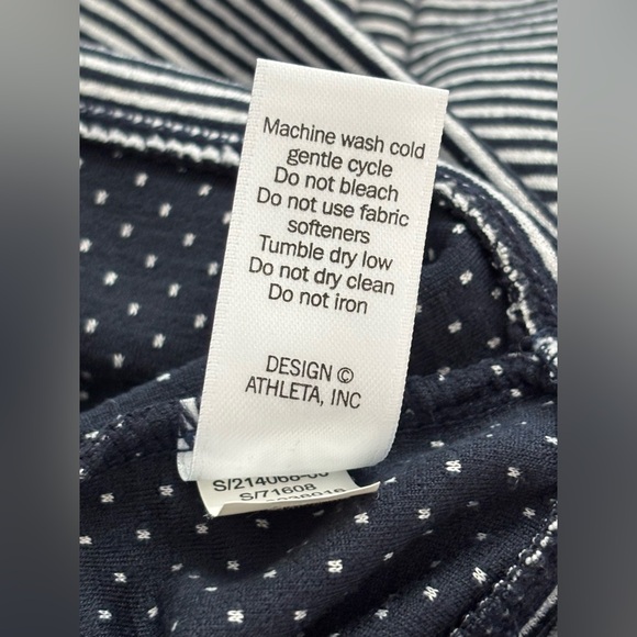 Athleta Hoodie Womens Large Navy White Stripe Half Zip Pullover Soft Pocket - Picture 11 of 14